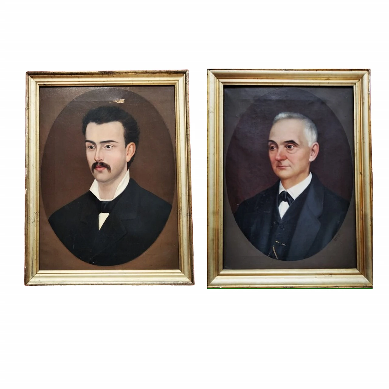 Tavilla, Coppia di Dipinti di due gentiluomini, olio su tela, 1870 10