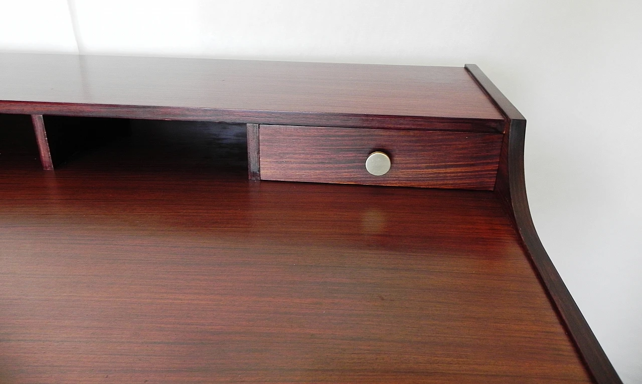 Rosewood desk with 5 drawers in G. Frattini's style, 1960s 10