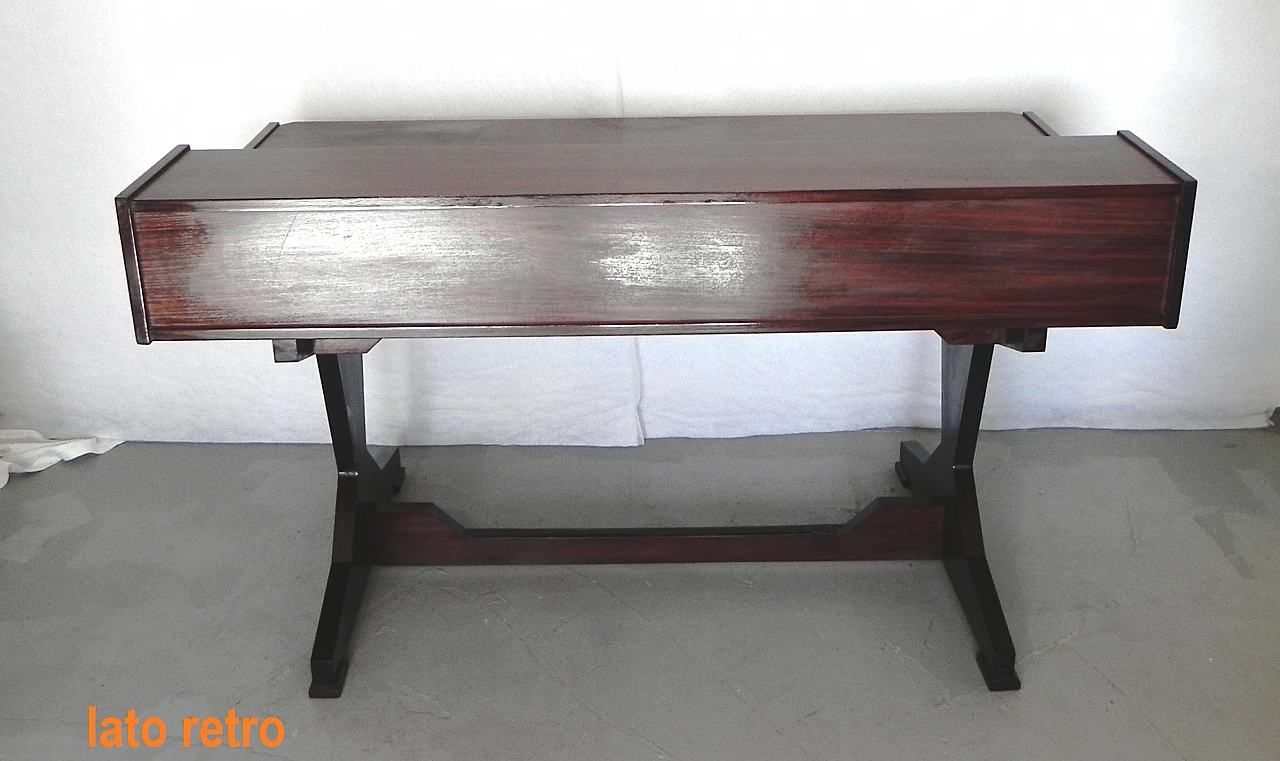 Rosewood desk with 5 drawers in G. Frattini's style, 1960s 15