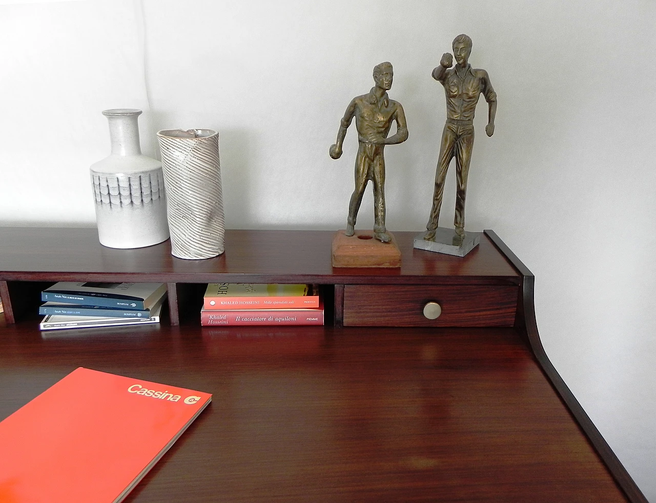 Rosewood desk with 5 drawers in G. Frattini's style, 1960s 21