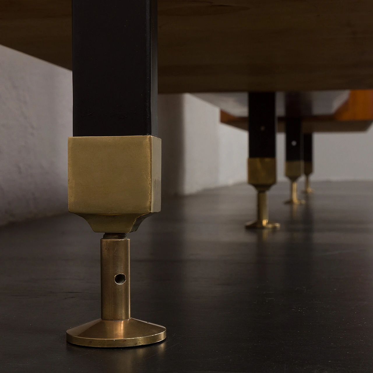 Floor-to-ceiling bookcase with decorated bar compartment, 1960s 16