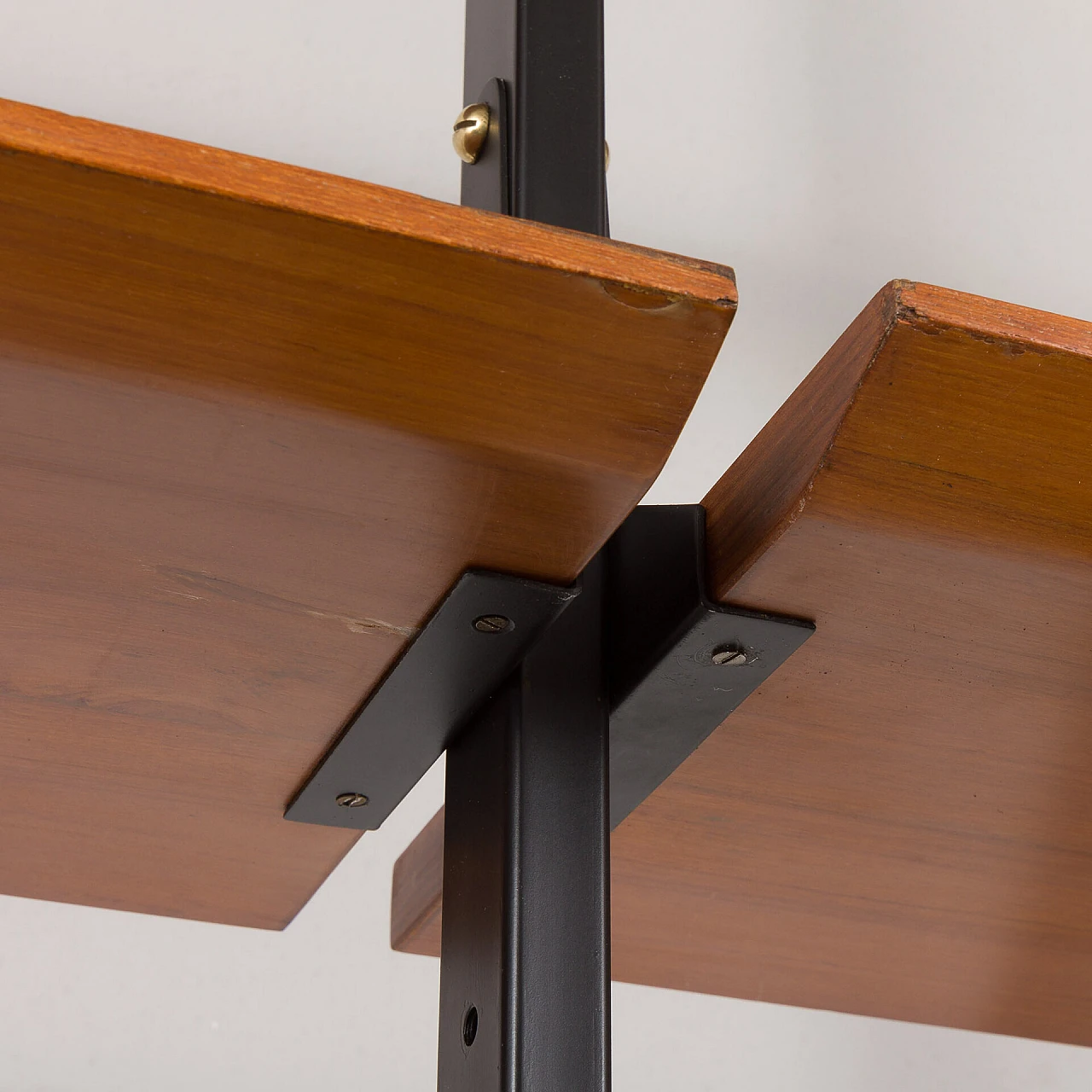 Floor-to-ceiling bookcase with decorated bar compartment, 1960s 17