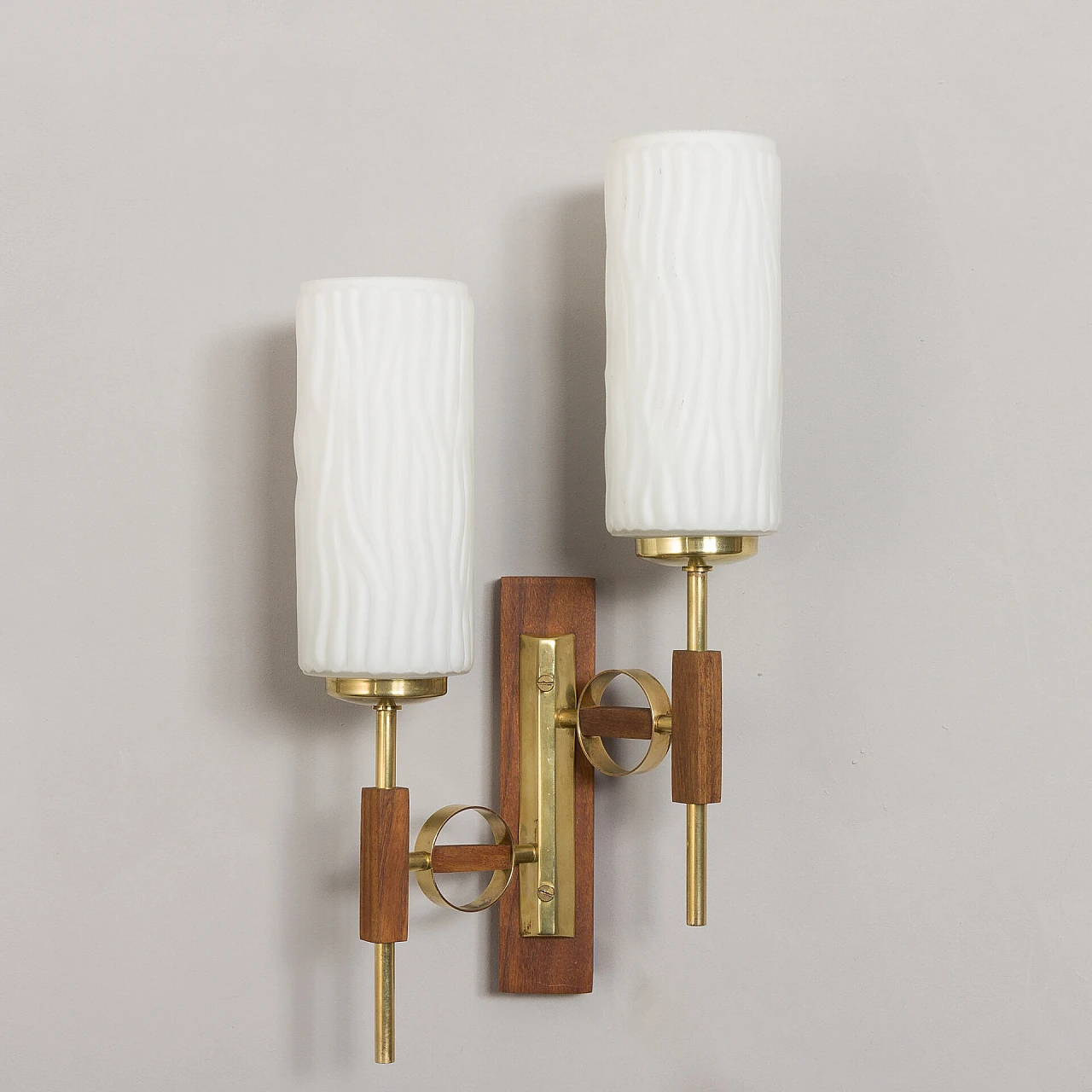 Pair of two-light wall lamps in the style of Lunel, 1960s 10