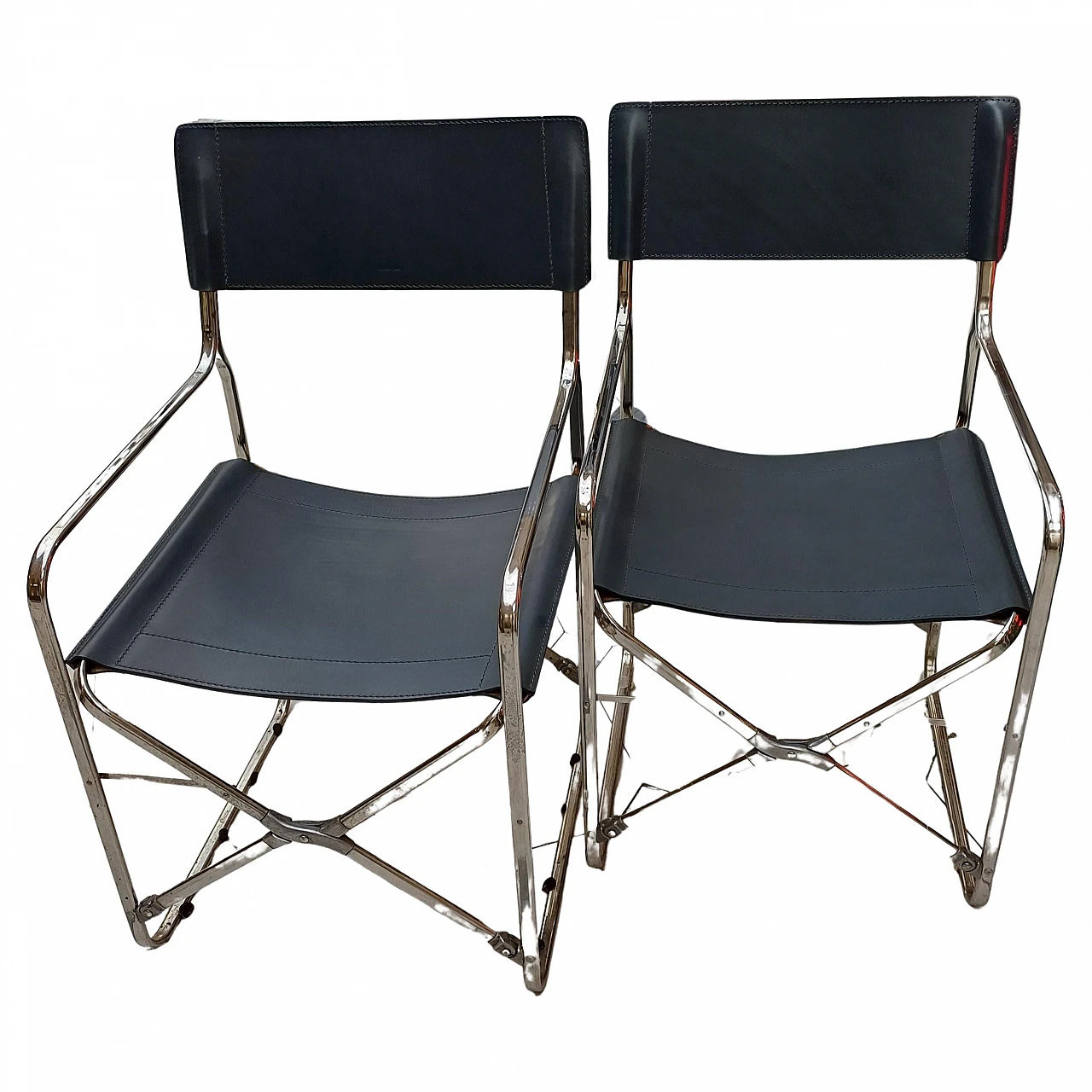 Pair of April folding chairs by Gae Aulenti for Zanotta 1