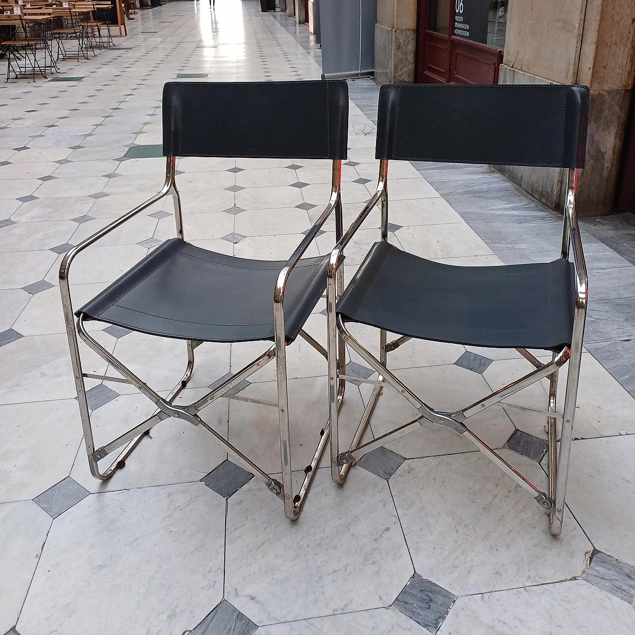 Pair of April folding chairs by Gae Aulenti for Zanotta 12