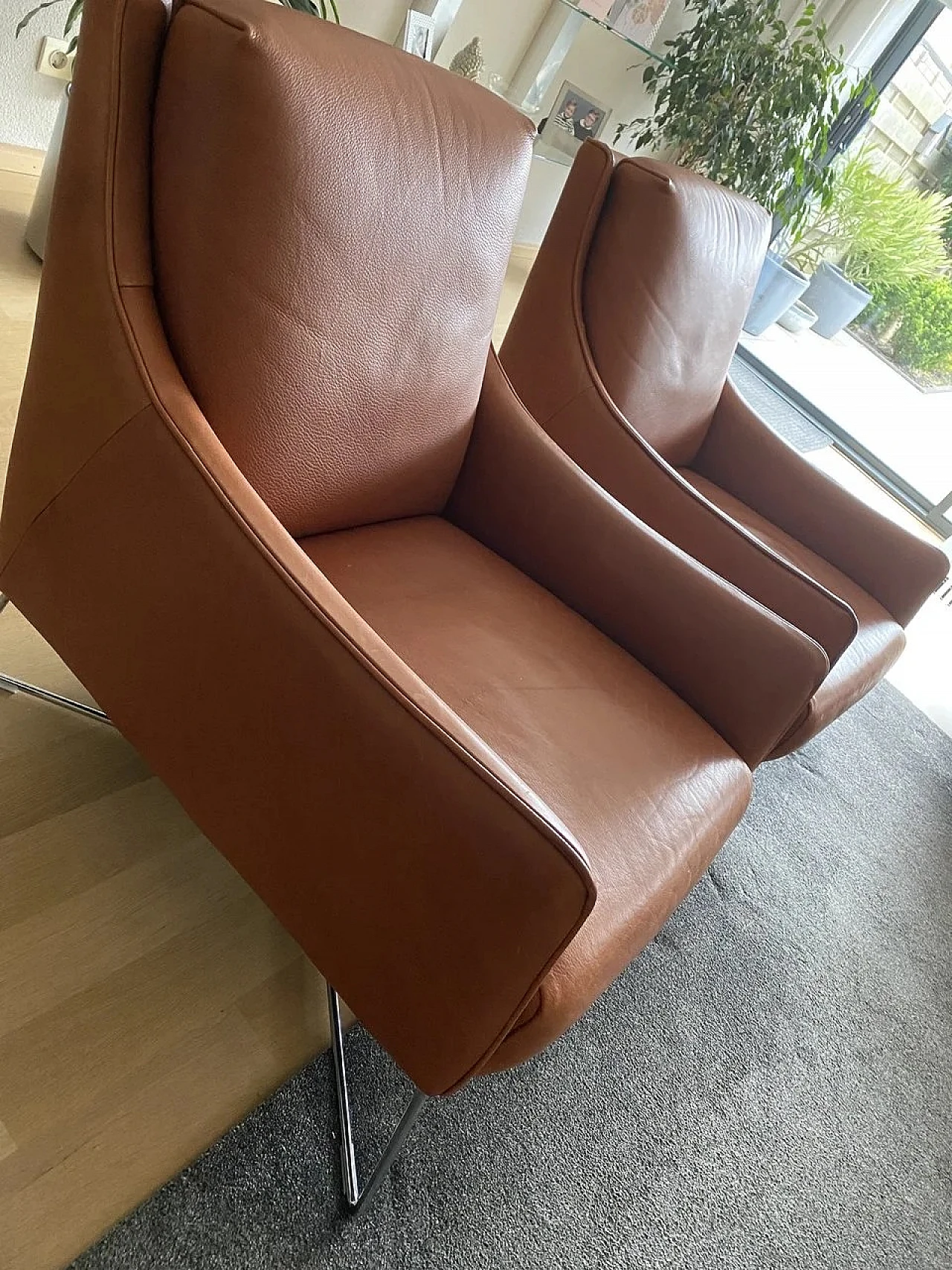 Pair of B903 Regina armchairs in leather by Natuzzi, 2000s 6