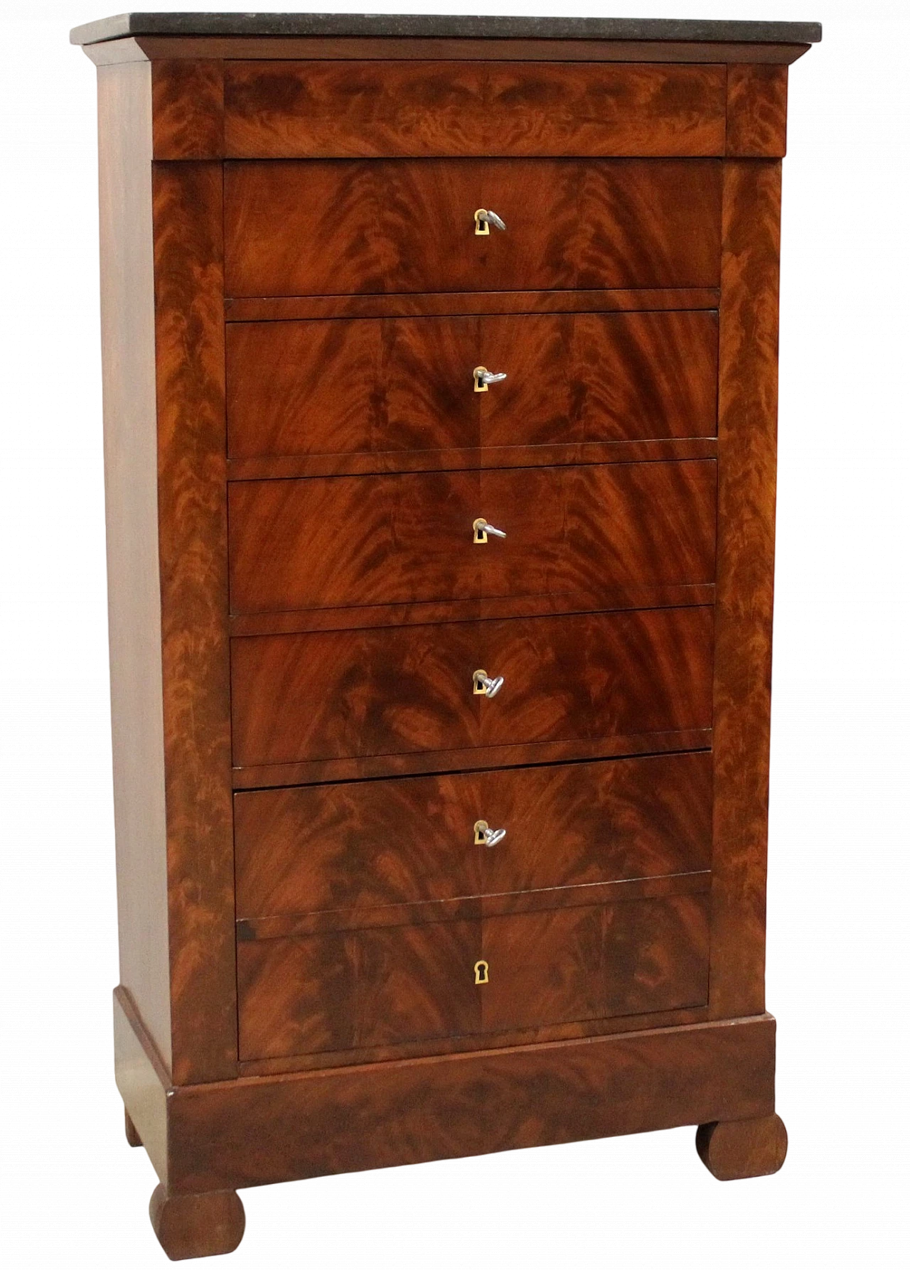 Louis Philippe mahogany and marble weekly dresser, mid-19th century 2