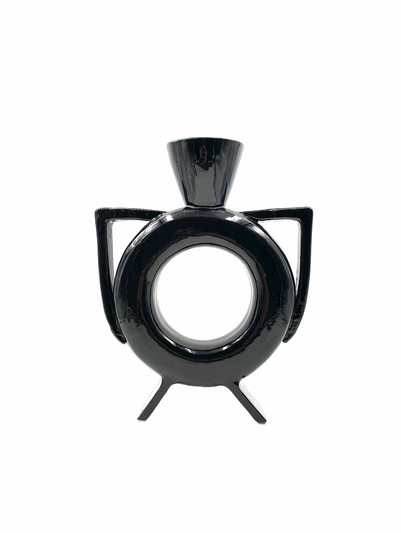 Black ceramic vase, 1980s 17