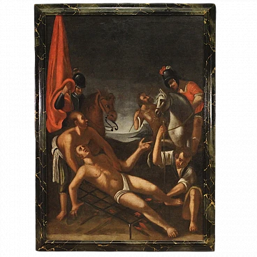 Martirio di San Lorenzo, dipinto a olio su tela, '700