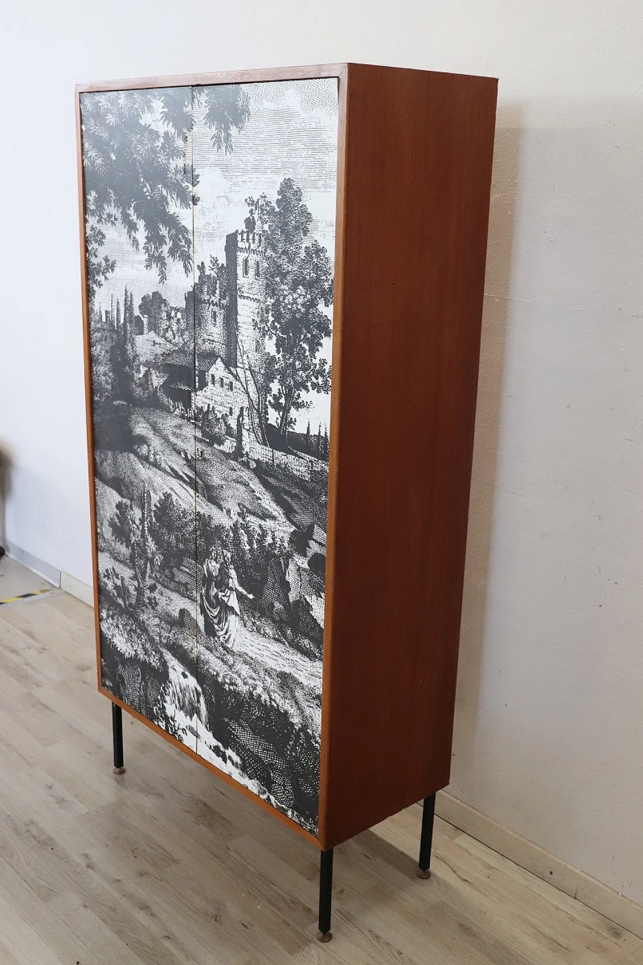 Two-doors wardrobe with printed decoration, 1970s 3
