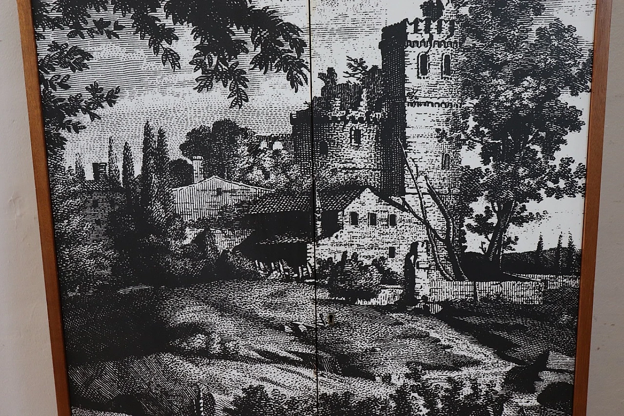 Armadio a due ante con decorazione a stampa, anni '70 5