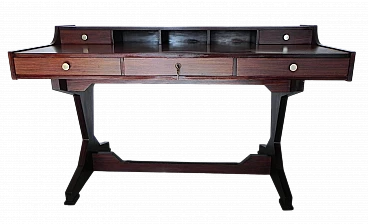 Rosewood desk with 5 drawers in G. Frattini's style, 1960s