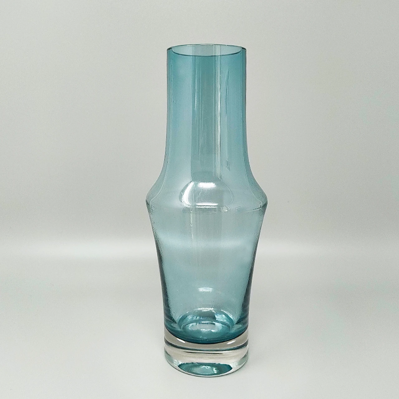 Blue glass vase 1376 by Tamara Aladin for Riihimaki, 1970s 3