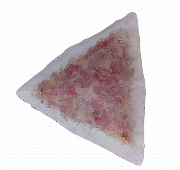 Triangular pink Murano glass ceiling lamp, 1970s