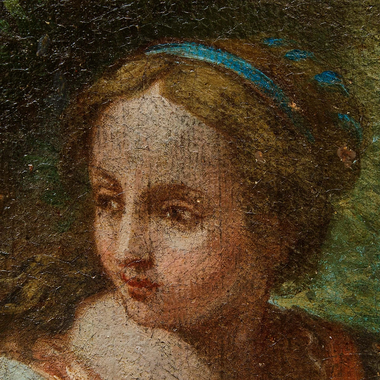 Scuola emiliana, Rebecca al pozzo, olio su tela, '600 7