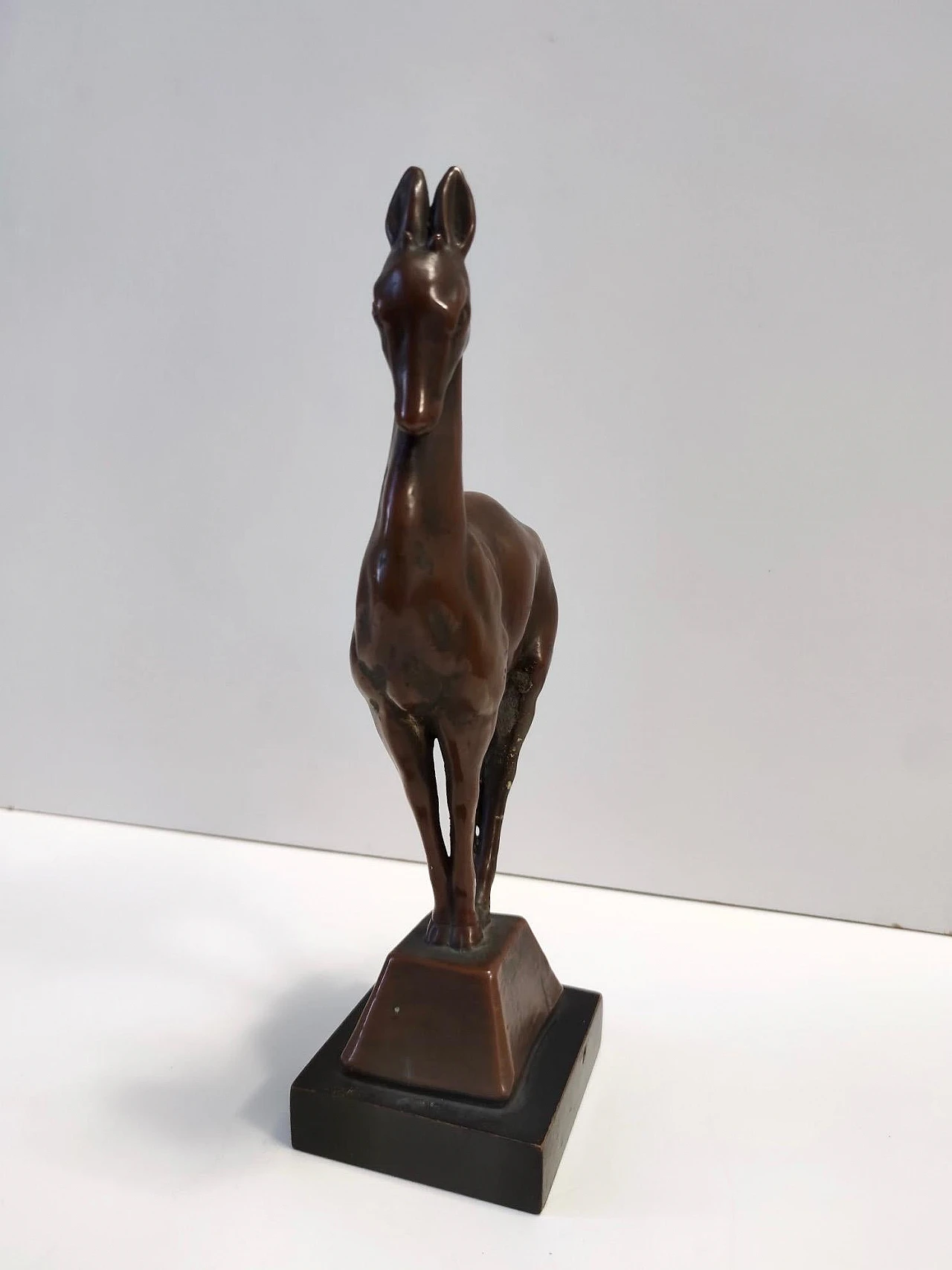 Coppered ceramic roe deer sculpture, 1940s 6