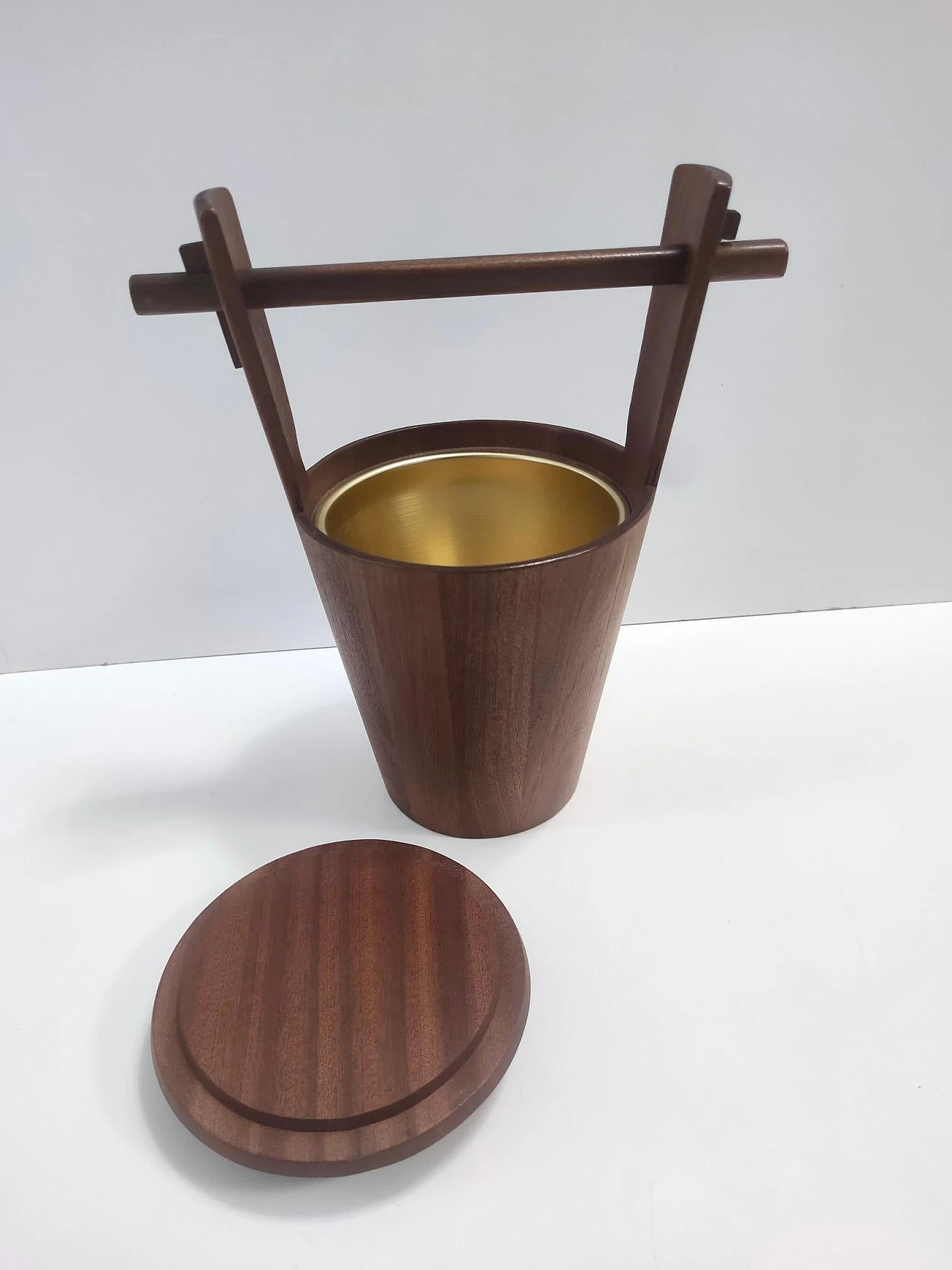 Ebonized beech ice bucket by Anri Form, 1970s 4