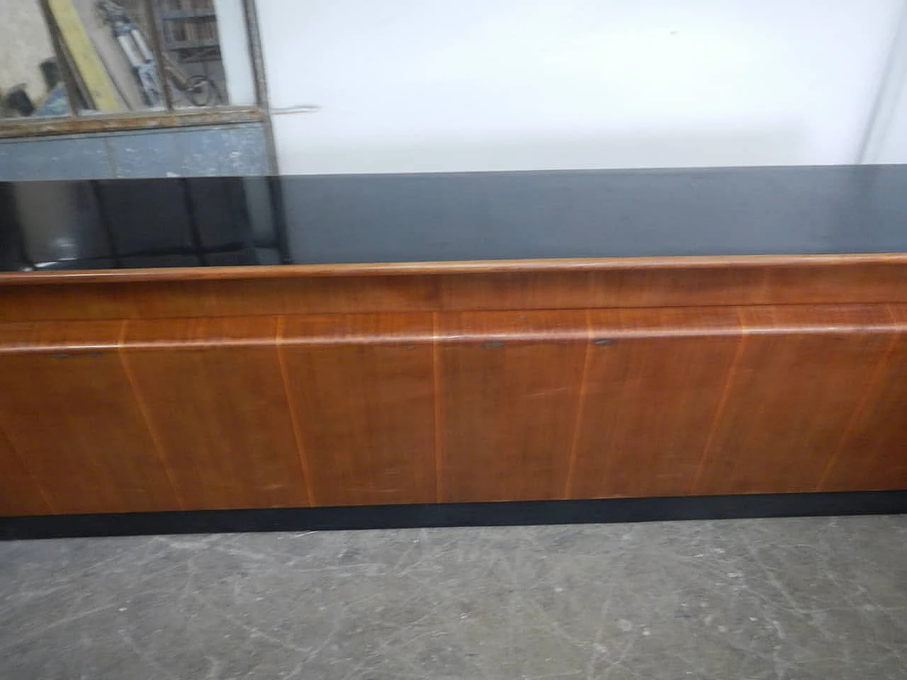 Fir and ebony counter with black formica top, 1950s 4