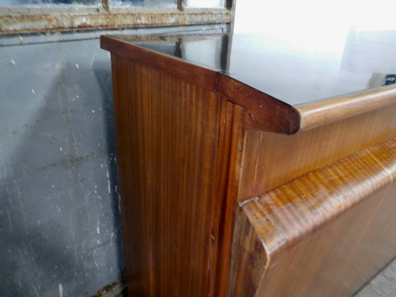 Fir and ebony counter with black formica top, 1950s 5