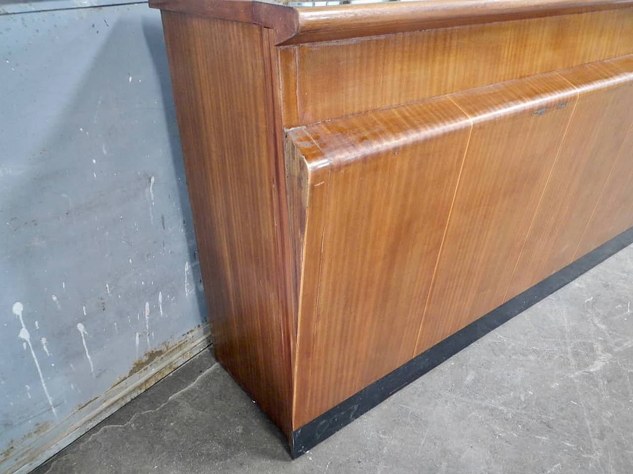 Fir and ebony counter with black formica top, 1950s 7