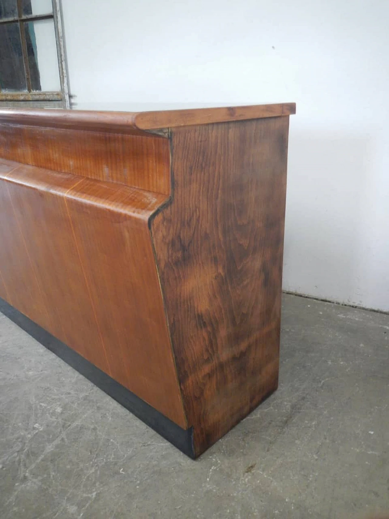 Fir and ebony counter with black formica top, 1950s 8