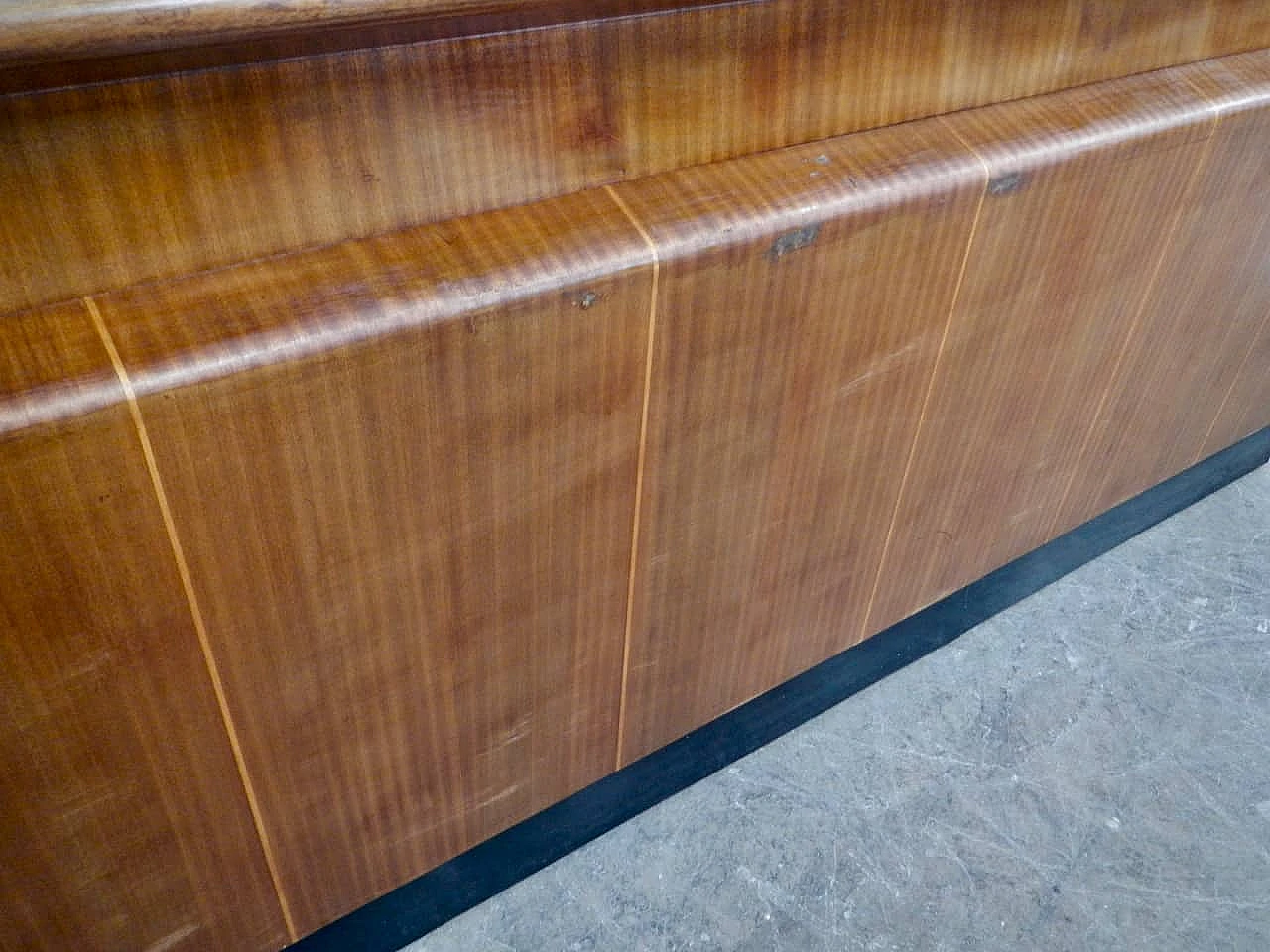 Fir and ebony counter with black formica top, 1950s 10