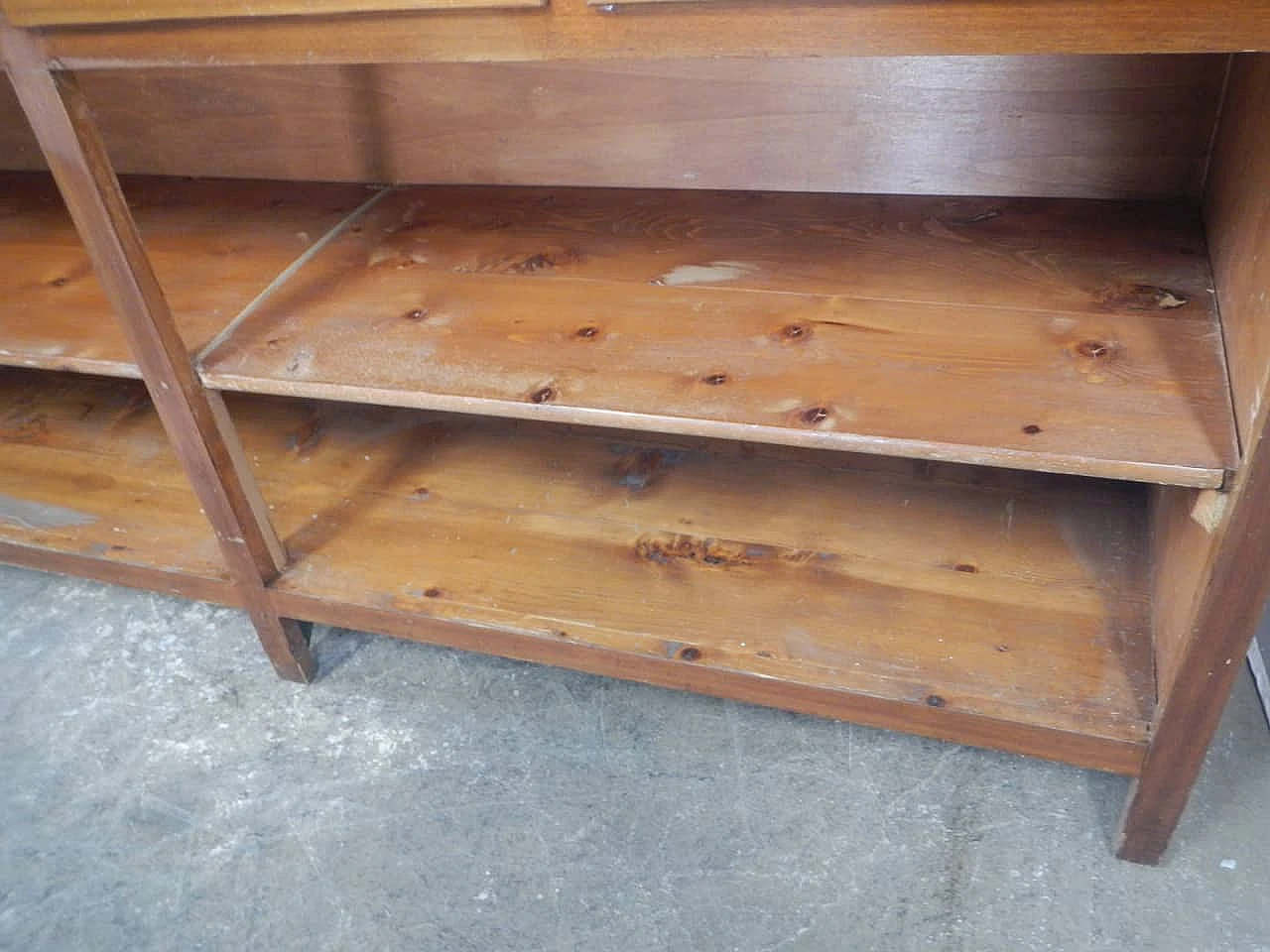 Fir and ebony counter with black formica top, 1950s 12