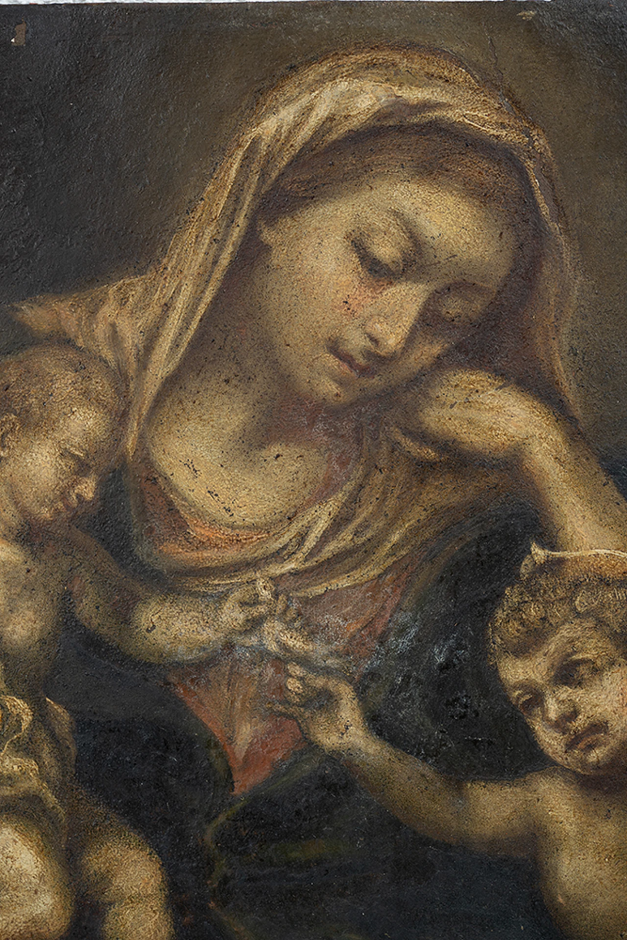 Madonna, Child, young St. John, oil painting on copper, 18th century 3