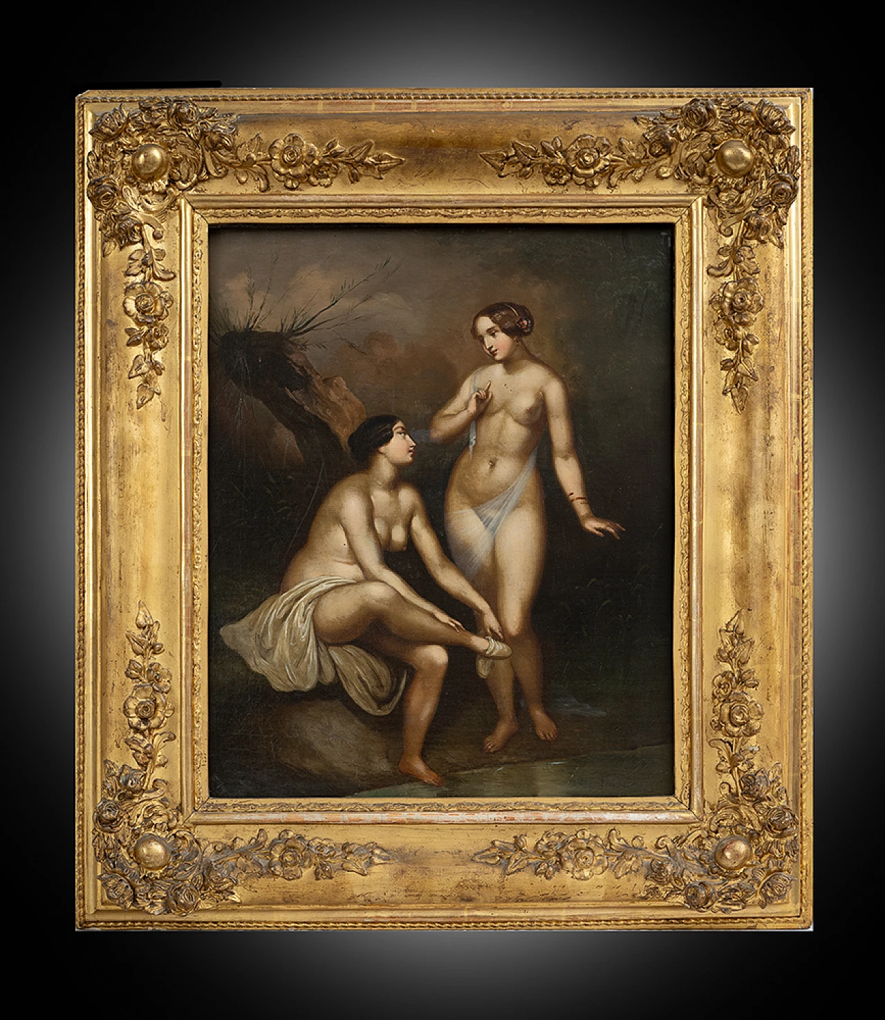 Nymphs bathing, oil painting on canvas, second half of 19th century 1