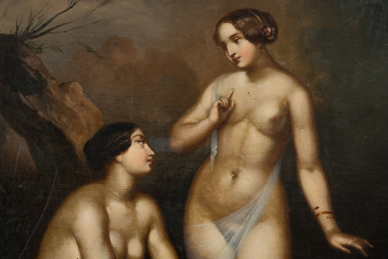 Nymphs bathing, oil painting on canvas, second half of 19th century 2