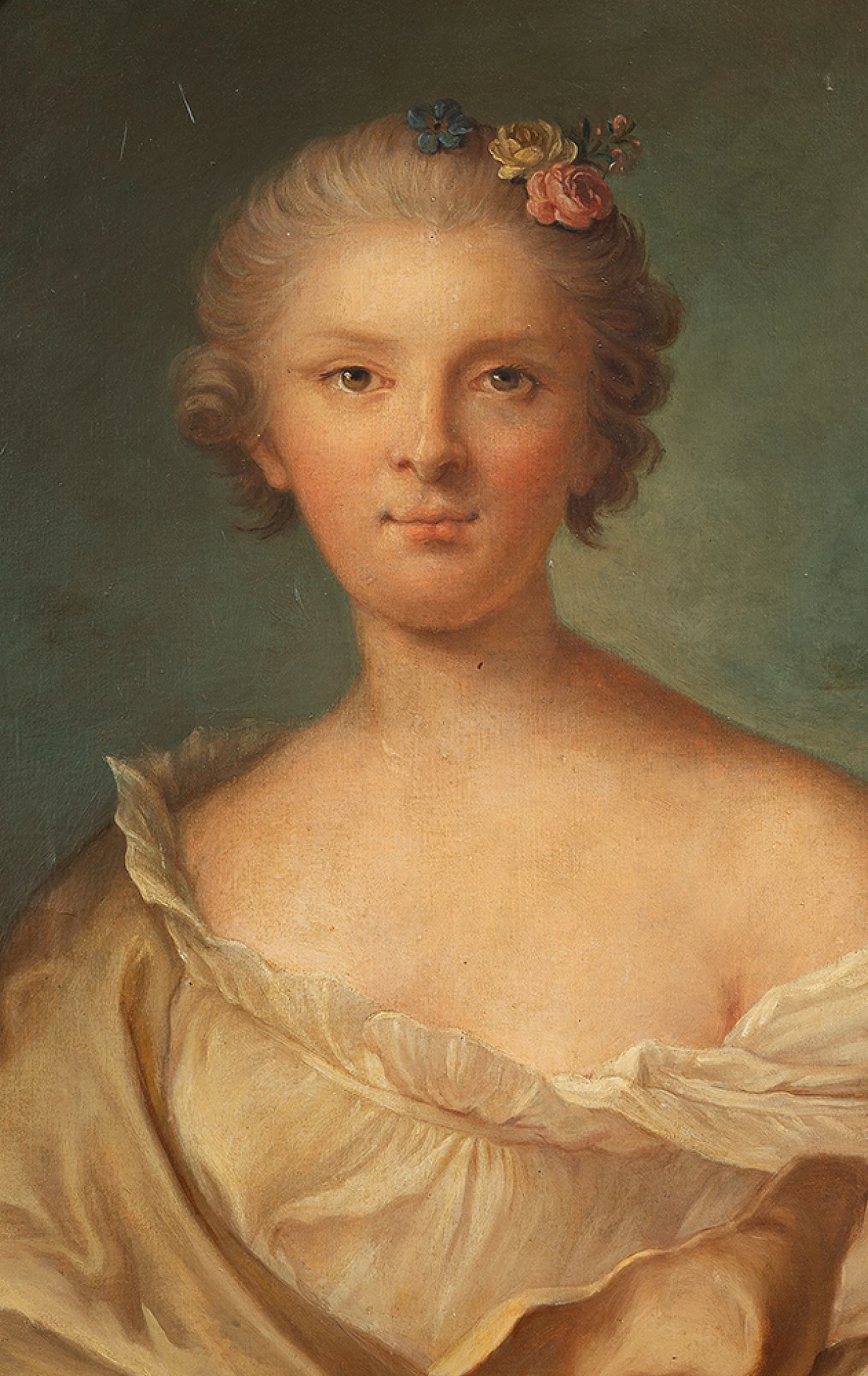 Ritratto di nobildonna, dipinto a olio su tela francese, '800 2