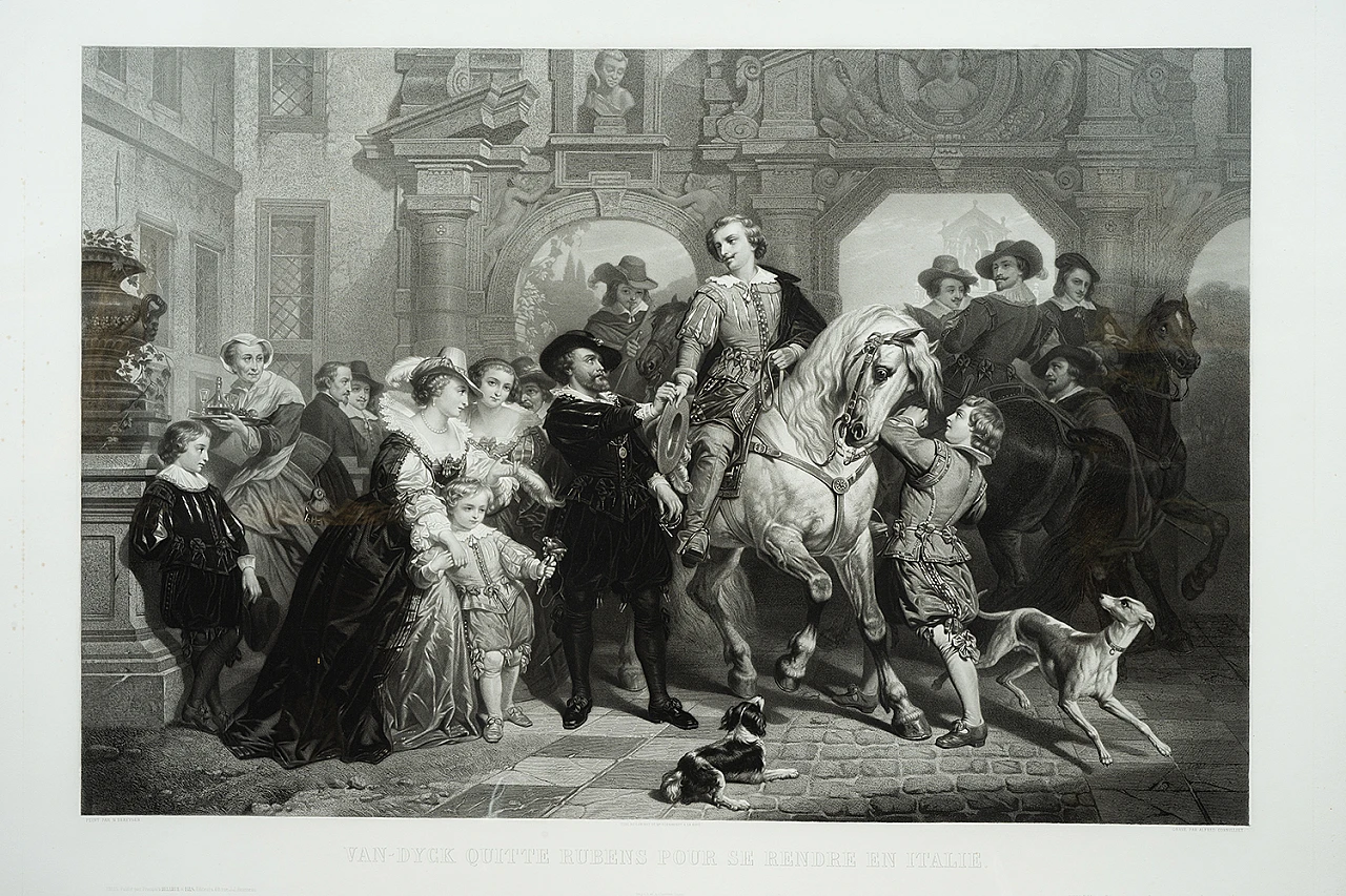 Van Dyck che saluta Rubens, stampa, '800 2