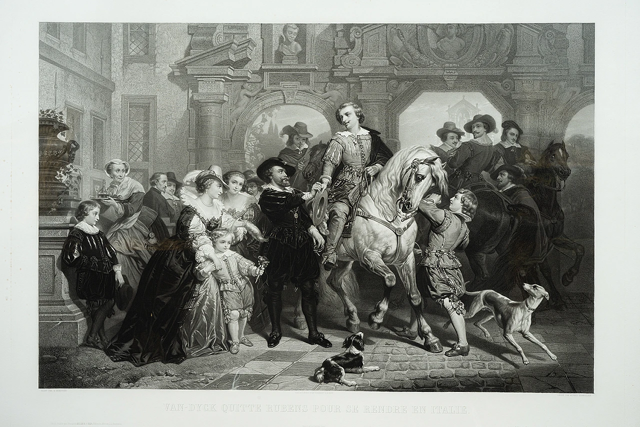 Van Dyck saying goodbye to Rubens, print, 19th century 2