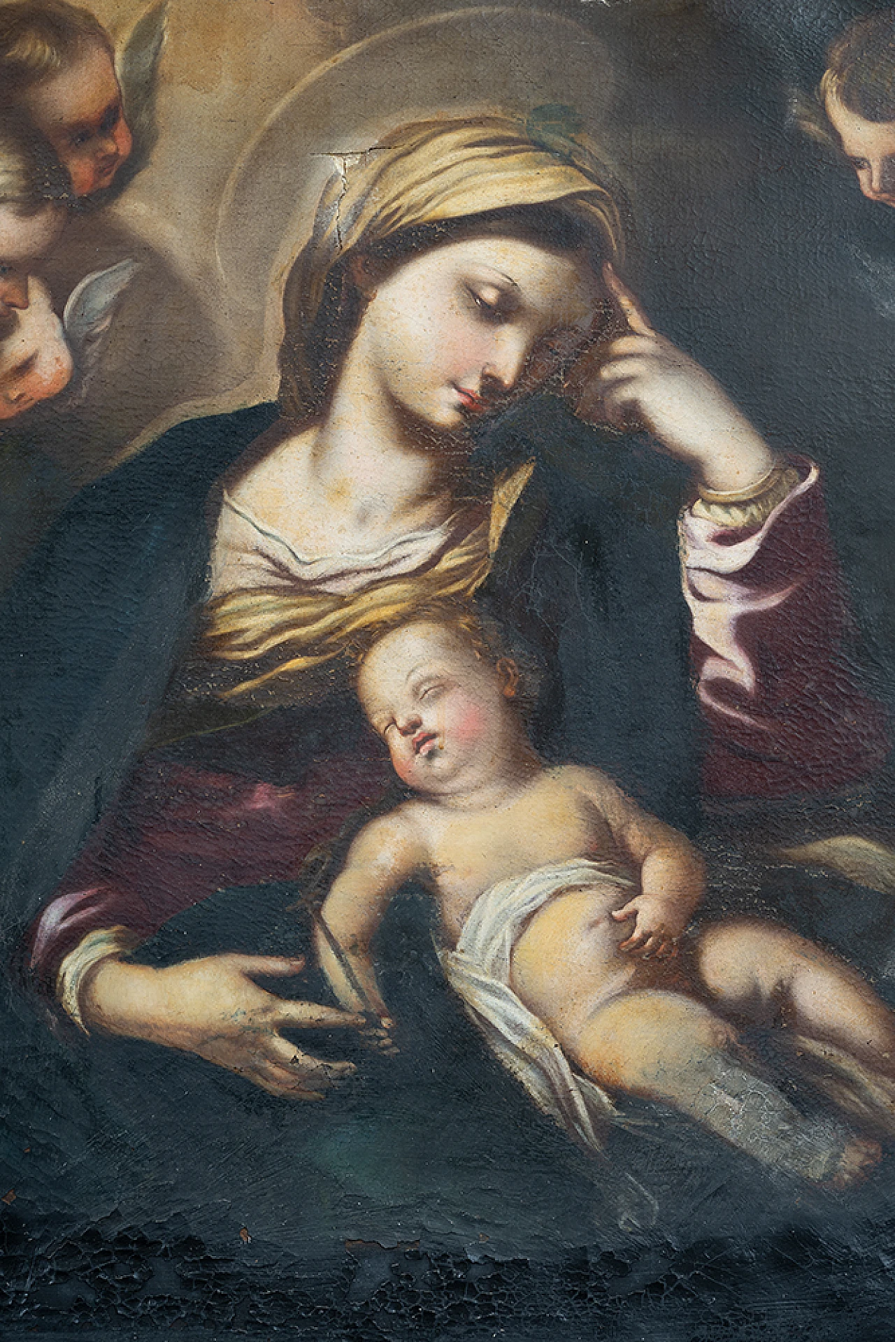 F. Solimena, Madonna e Bambino, dipinto a olio su tela, '700 2