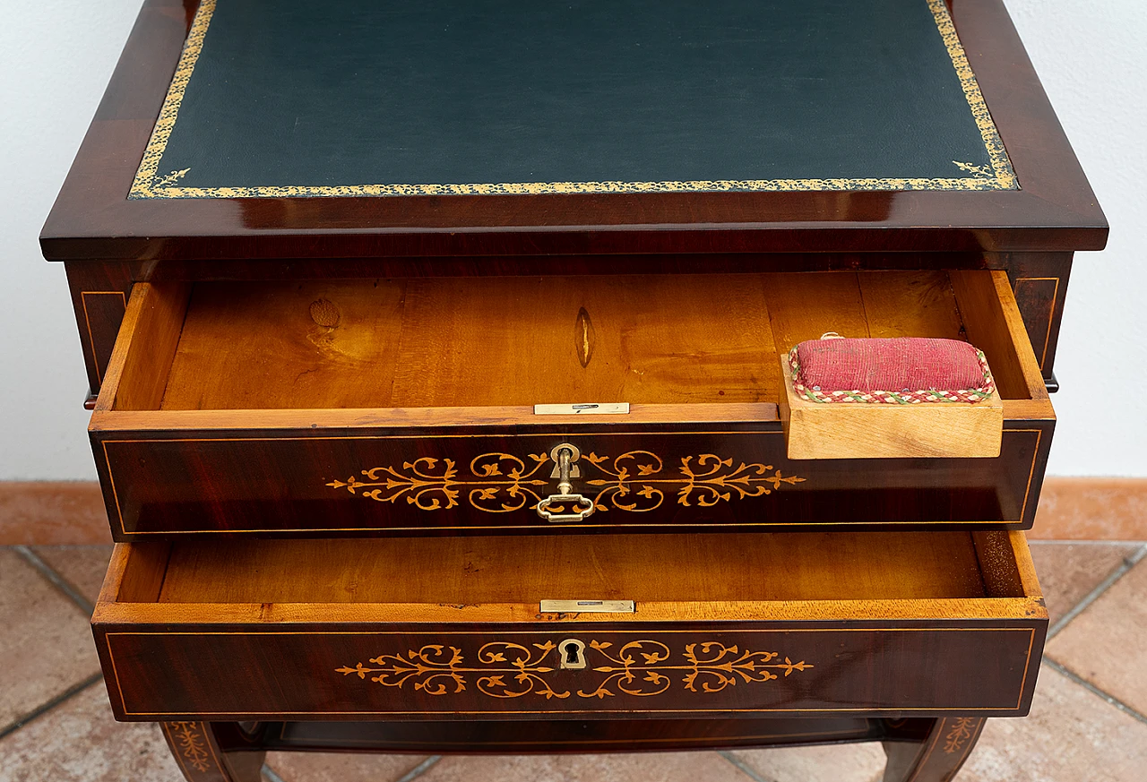 Neapolitan inlaid mahogany Smith game side table, 19th century 2