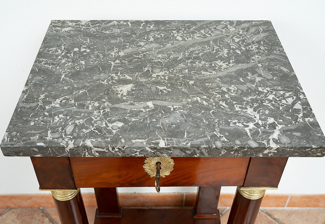 Empire mahogany and Belgian gray marble console, early 19th century 2