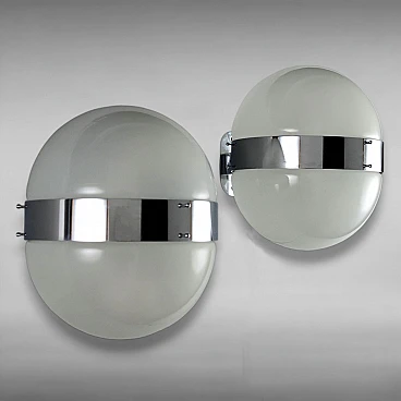 Pair of Clio appliques by Sergio Mazza for Artemide, 1970s
