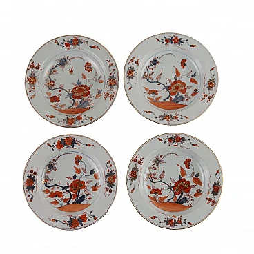 4 Polychrome majolica plates by Rubati, 18th century
