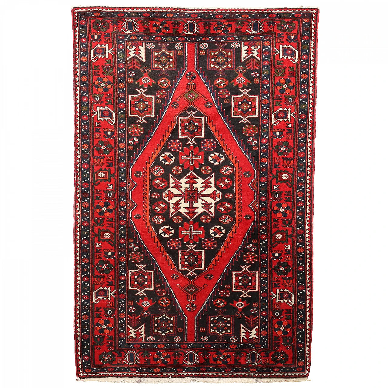 Rudbar red rug in cotton and wool 1