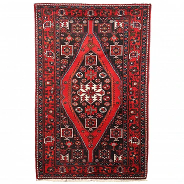 Rudbar red rug in cotton and wool