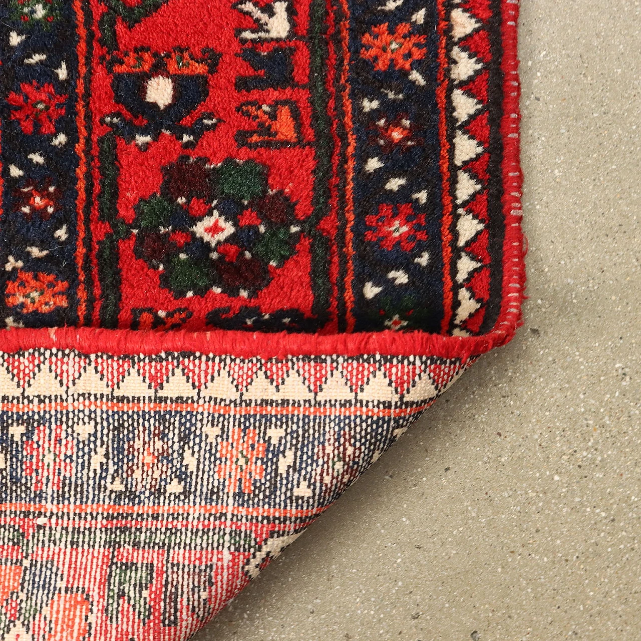 Rudbar red rug in cotton and wool 8