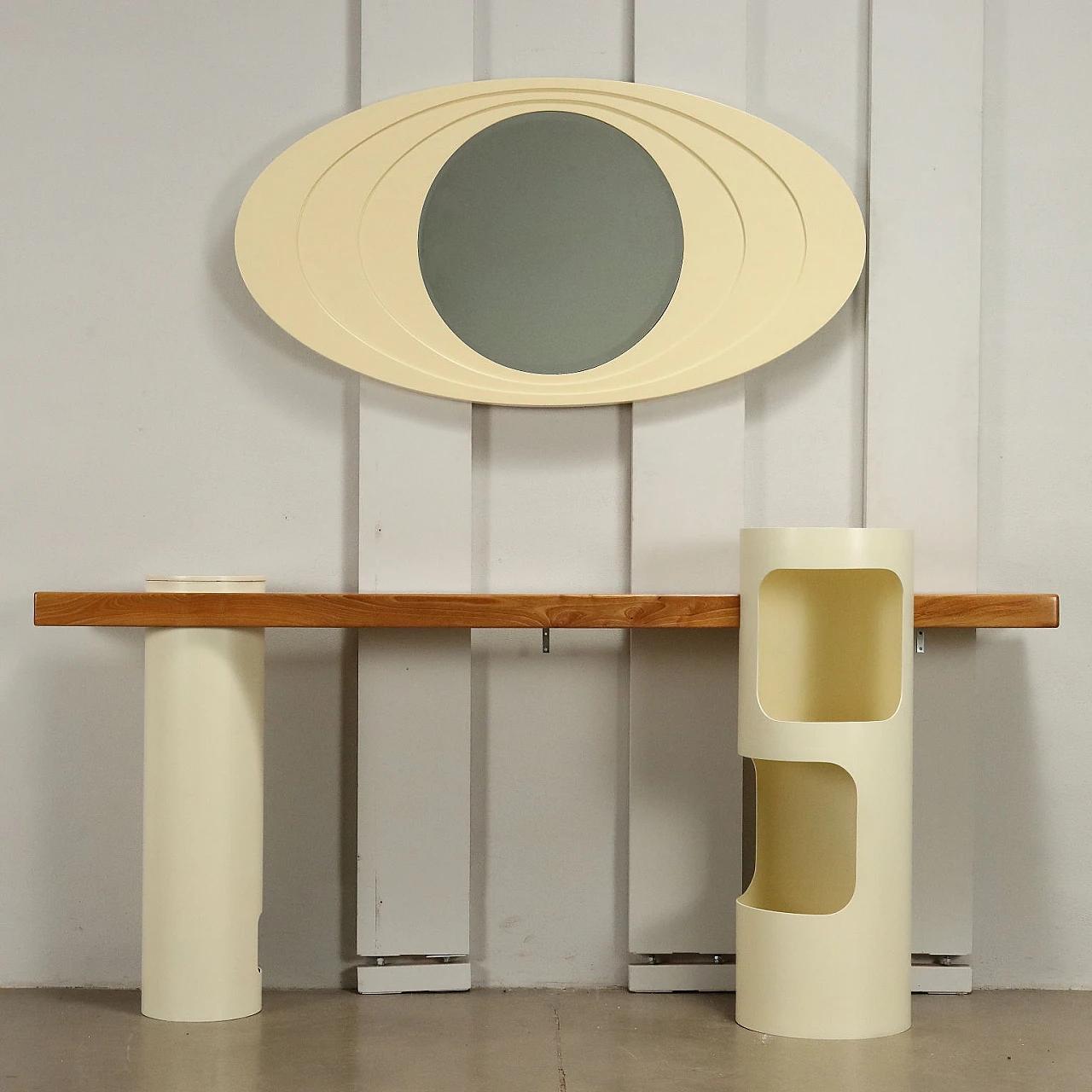 Console, mirror, umbrella stand and pair of chairs, 1970s 3