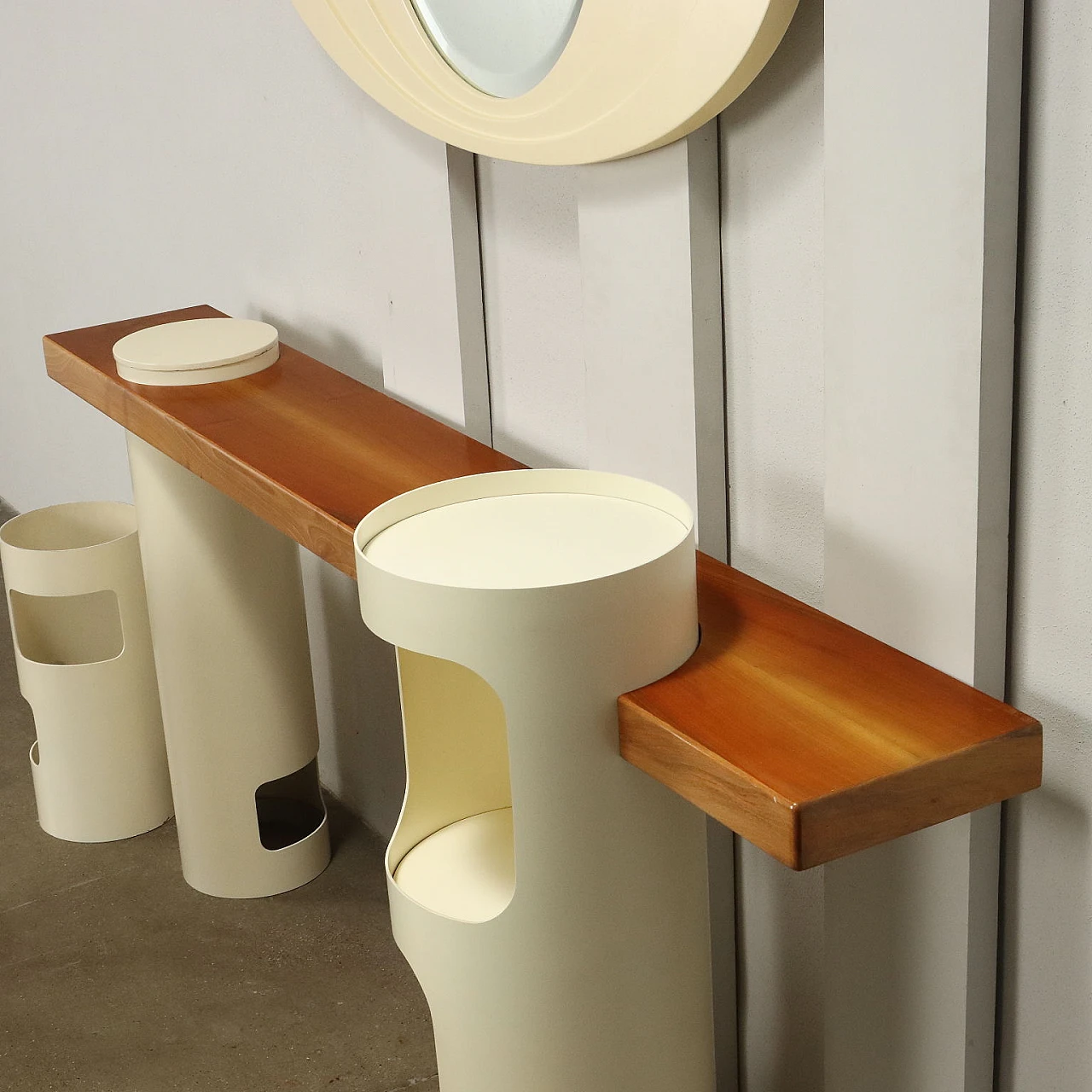 Console, mirror, umbrella stand and pair of chairs, 1970s 7