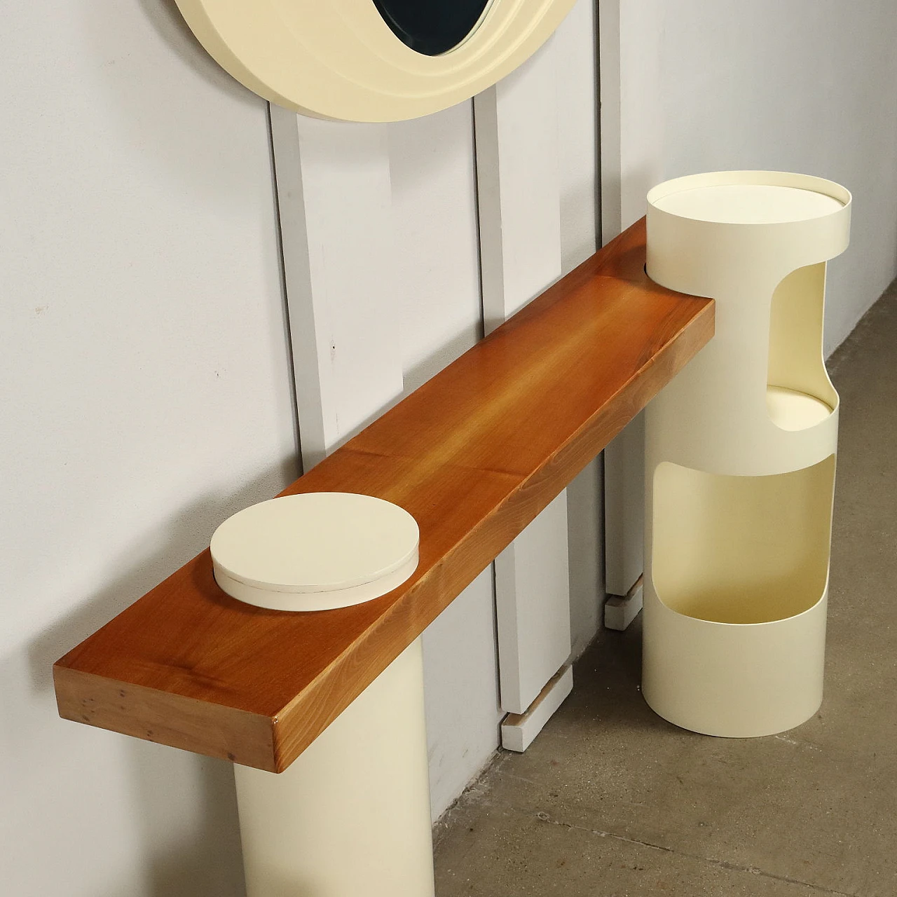 Console, mirror, umbrella stand and pair of chairs, 1970s 8