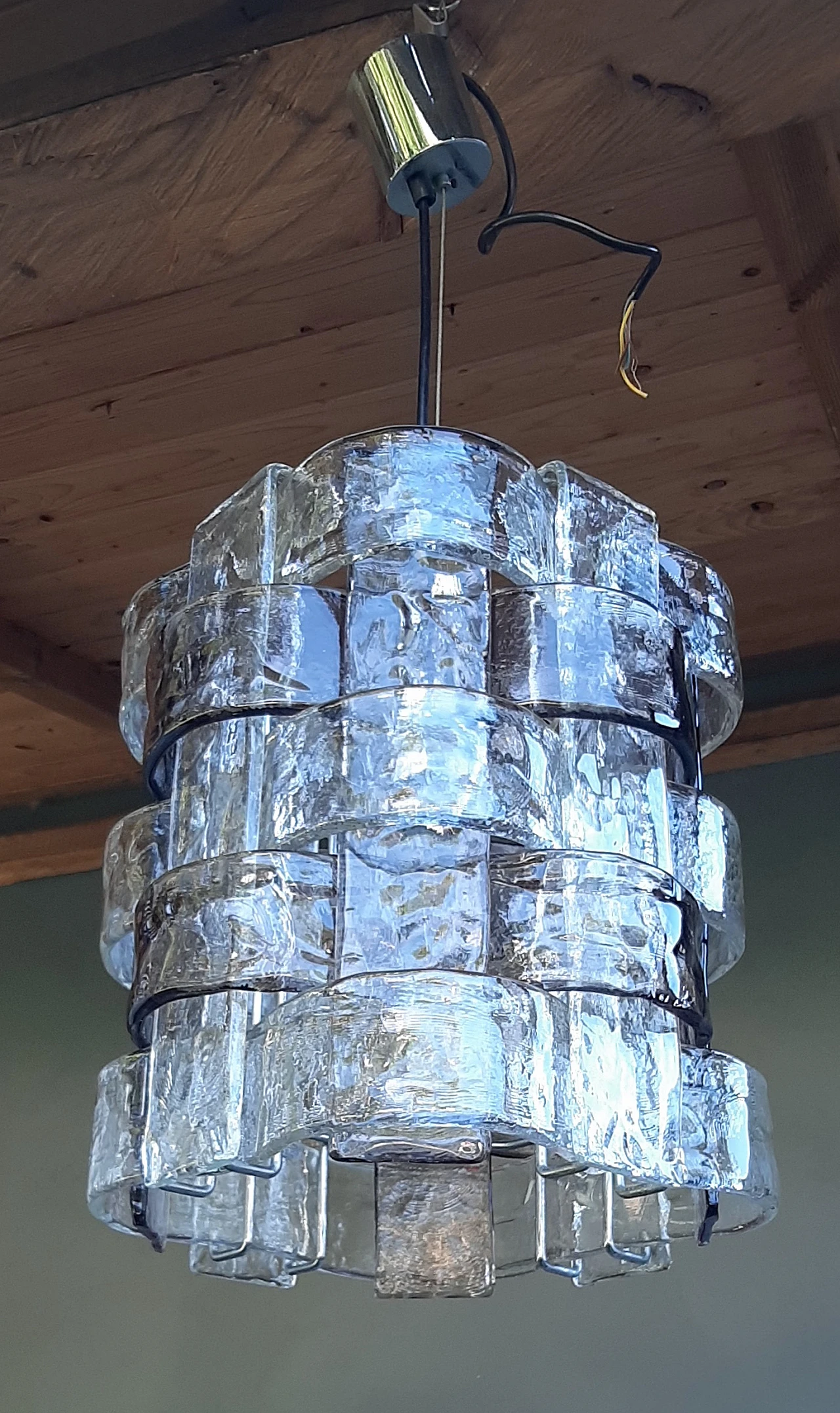 Ceiling lamp in Murano glass by C. Nason for AV Mazzega, 1960s 5