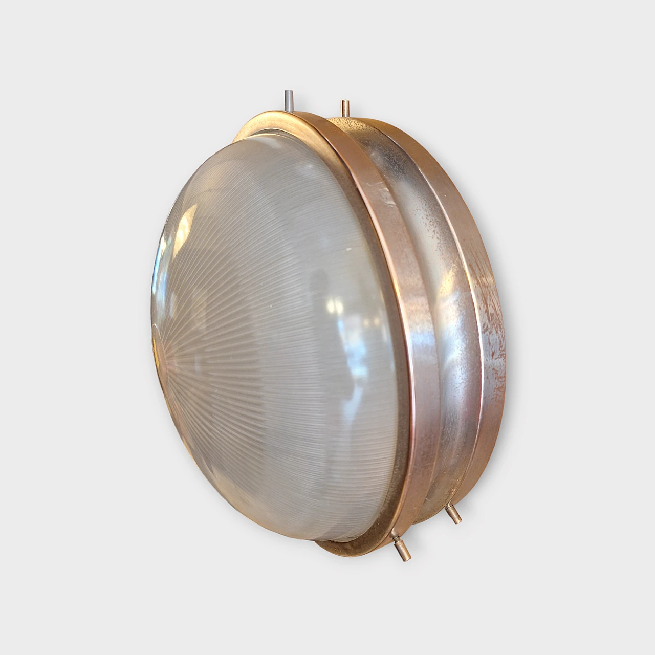 Sigma wall light in brass & glass by S. Mazza for Artemide, 1960s 3