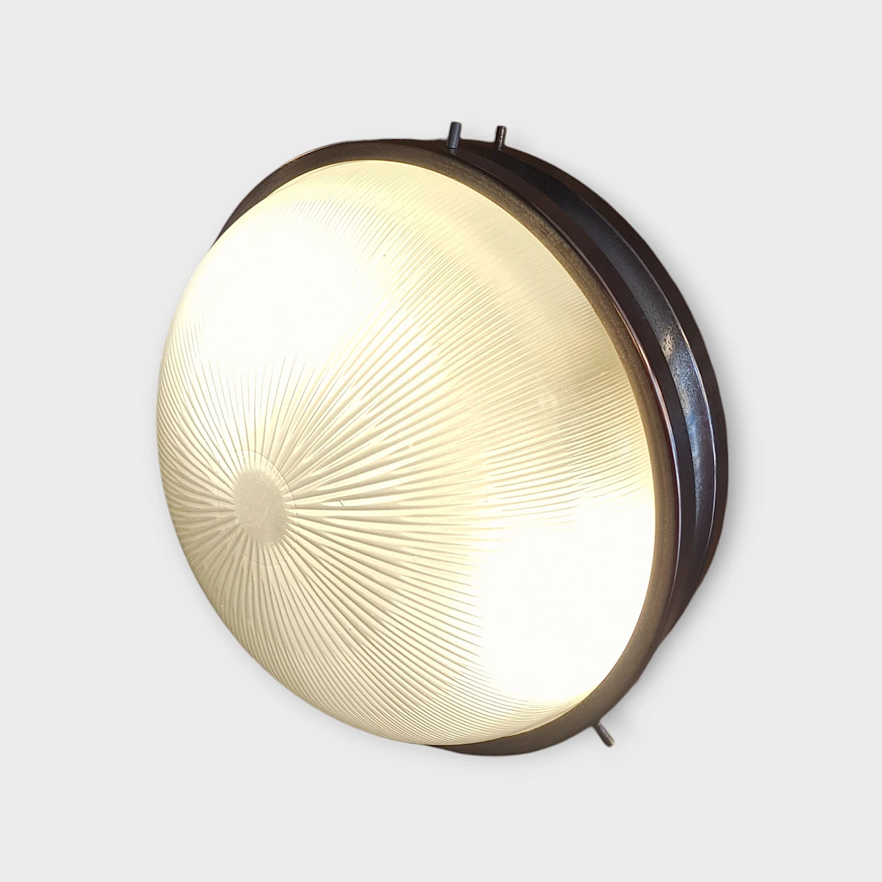 Sigma wall light in brass & glass by S. Mazza for Artemide, 1960s 6