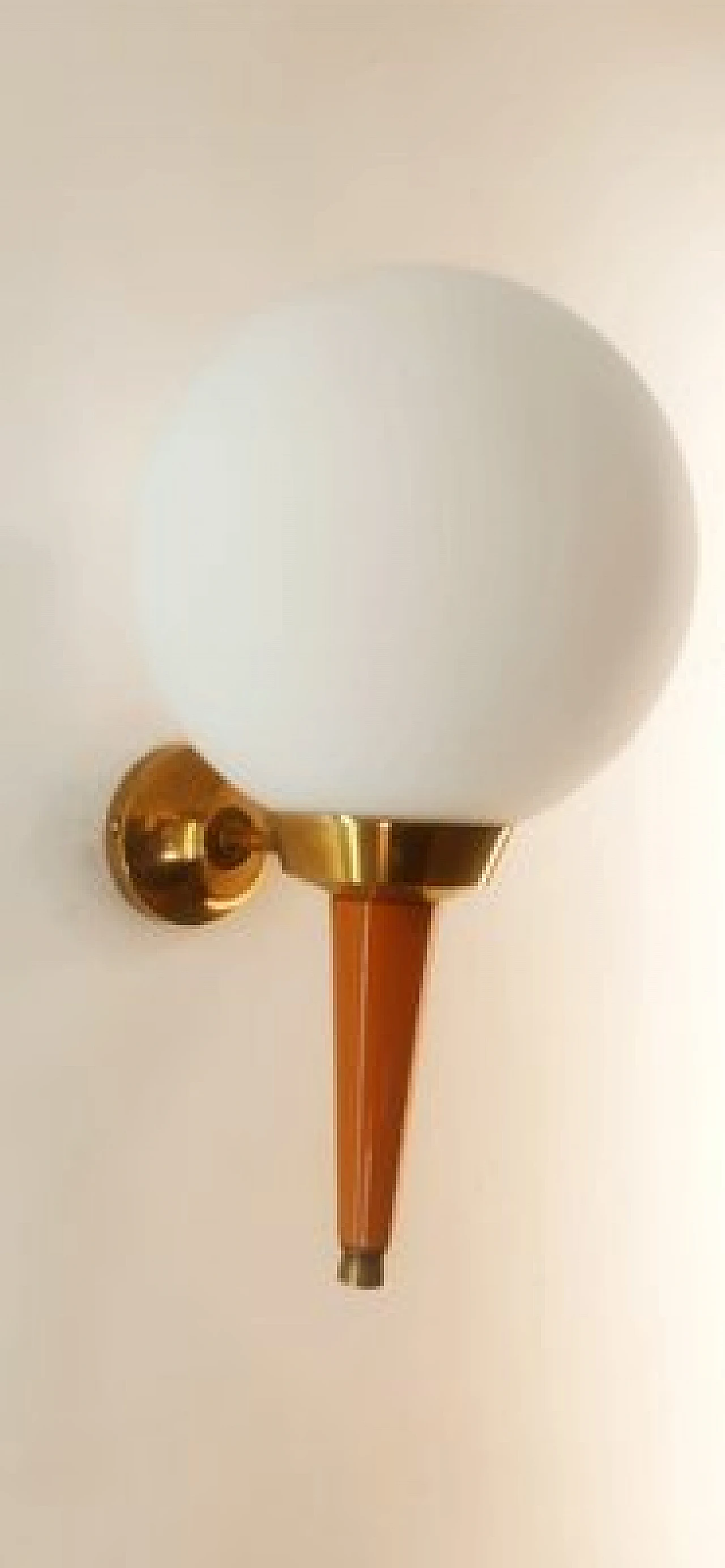 Glass, brass and orange metal wall light by Stilnovo, 1970s 1
