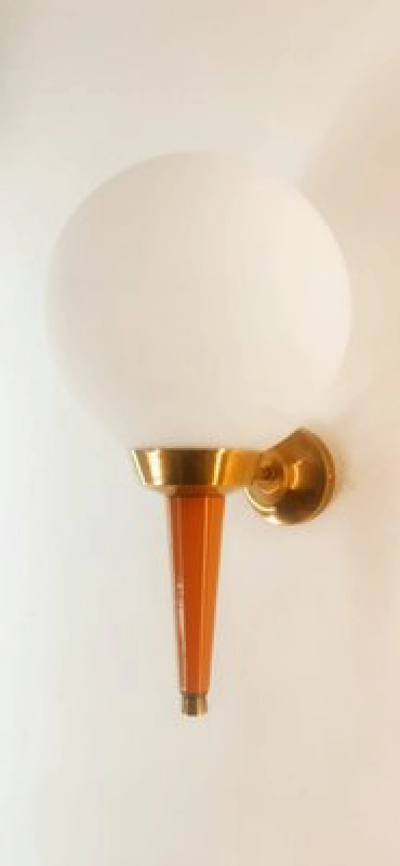 Glass, brass and orange metal wall light by Stilnovo, 1970s 2