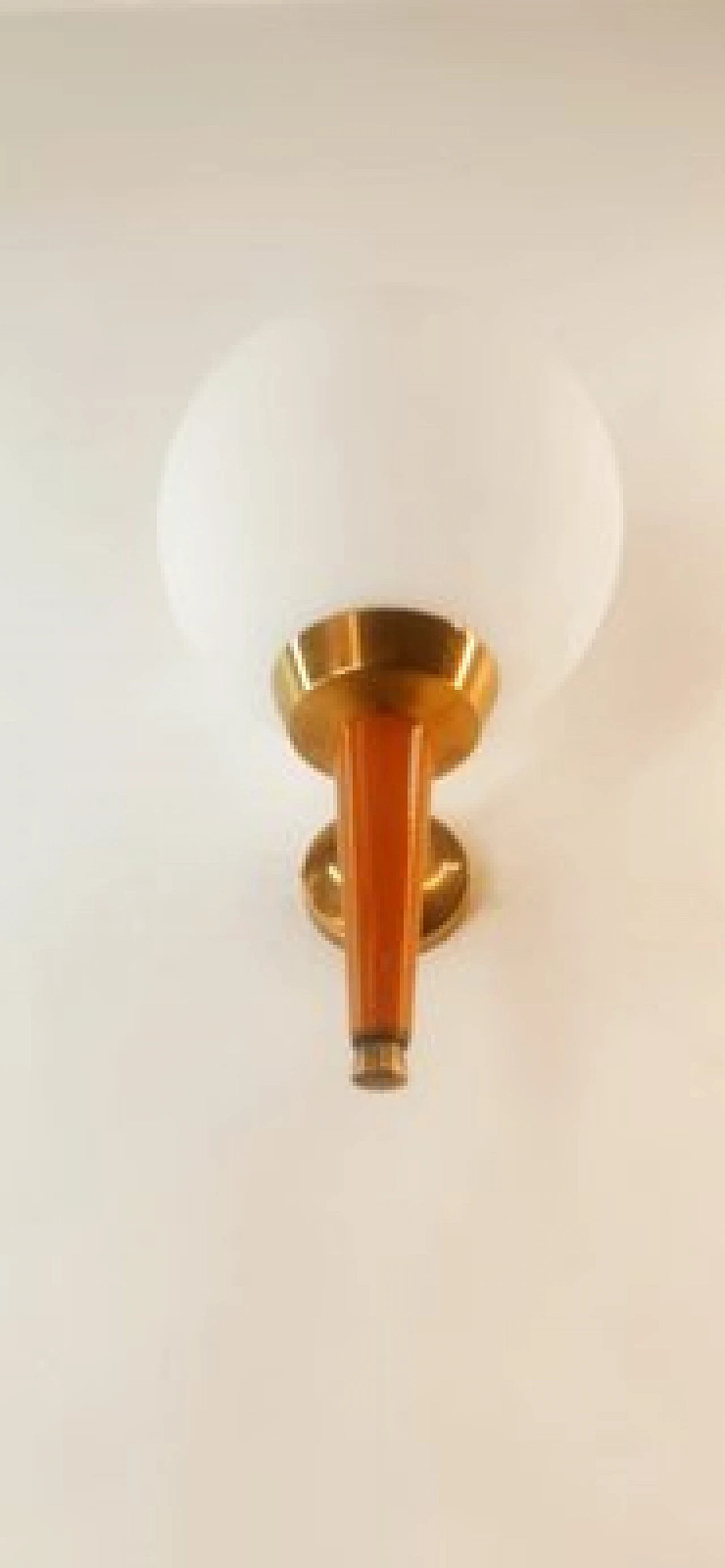 Glass, brass and orange metal wall light by Stilnovo, 1970s 4